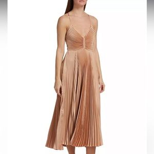 A.L.C. Gemini Pleated Cut-Out Midi-Dress